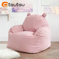 OTAUTAU Housse de pouf d'angle moderne inclinable en velours côtelé de coton pour enfants SF521 sans rembourrage