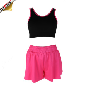 Sport pour femmes course <span class=keywords><strong>Yoga</strong></span> entraînement Gym athlétique taille haute short de course Crop Tank Set - Product Image 2