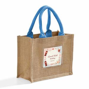 Sacs cadeaux romantiques pour mariage, impression aquarelle de haute qualité, sac fourre-tout en jute rose, sac fourre-tout en toile de jute naturelle - Product Image 3