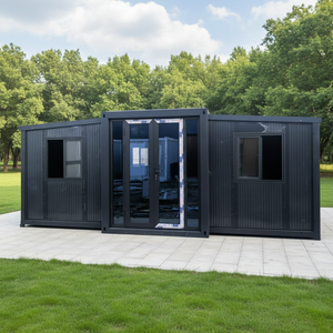 บ้านคอนเทนเนอร์สำเร็จรูปสีดำขนาด 20 ฟุต แบบขยายได้ พร้อมเฟอร์นิเจอร์ รับประกันการค้า Ce Trade Assurance - Product Image 1