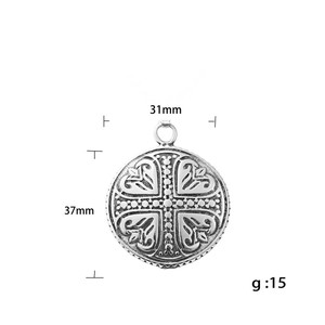 European American Style Stainless Steel <b>Cross</b> Pendant Necklace Men's Retro Geometric Design 19088 - Product Image 4