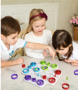 Interactieve Desktop Game Ring Toss Tic Tac Toe Plastic Kleur Cognitie Educatieve Puzzel Voor Vroege Kinderjaren Stapelen Strijd - Product Image 3