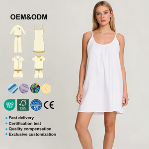 ชุดนอนสั่งตัด Baifei ชุดนอนผ้าออร์แกนิคสำหรับผู้หญิง ชุดนอนแบบสลิปเนื้อนุ่มสำหรับผู้หญิง <span class=keywords><strong>สาย</strong></span>เดี่ยว ชุดนอนผู้หญิง - Product Image 1