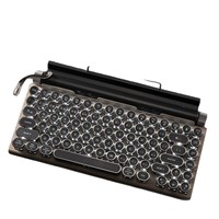In Stock Round Keycaps 5.0 Dual Mode Retro Typewriter Mechanical Keyboard Mouse Combo Blue Switch Wholesale