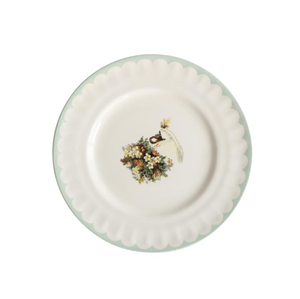 Veweet — assiette <span class=keywords><strong>de</strong></span> <span class=keywords><strong>service</strong></span> d'impression floral, assiette pour banquet en céramique, assiette à dîner <span class=keywords><strong>de</strong></span> luxe en porcelaine pour restaurant - Product Image 6