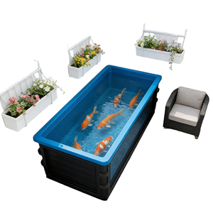 Bassin de reproduction de poissons Koi rectangulaire personnalisé en fibre de verre écologique pour usage extérieur et patio – Vente en gros - Product Image 4