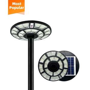 ABS אינטליגנטי הכל בכביש עגול UFO 500W 1000W פנסי רחוב אטומים למים חיצוניים אורות גן סולאריים עם מוט - Product Image 1