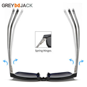 Gafas de Sol Grises Jack con Marco de Metal TR90, Polarizadas UV400, Ligeras, Unisex, Azules, Deportivas, con Bisagras de Resorte - Product Image 1