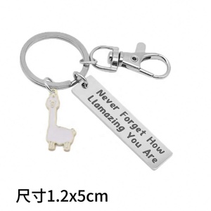 Llavero Inspirador de Alpaca: Nunca olvides cuánto eres increíble. Llaveros de acero inoxidable con diseño de llama motivacional. - Product Image 4