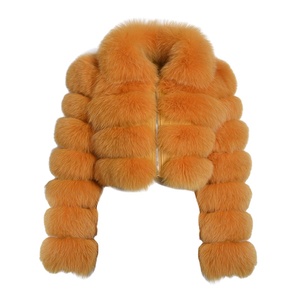 Real Fox Fur Jackets Collared Fur <strong>Coats</strong> Factory Wholesale Outerwear Hot <strong>Sale</strong> Crop <strong>Coat</strong> S7636 - Product Image 1