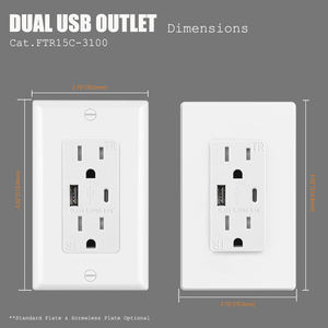 Receptáculo USB NEMA 5-15r de Amé<span class=keywords><strong>rica</strong></span>, toma de Corriente Dual USB, toma USB de 120V, <span class=keywords><strong>enchufe</strong></span> de cargador USB, lista UL - Product Image 5