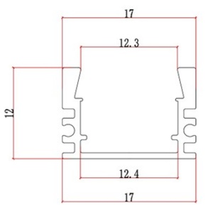 17*12mm Black No Grooving <b>Led</b> Aluminum Profile for Back <b>Led</b> Linear Light Strips Light with Aluminum Profile Clear Milky <b>Diffuser</b> - Product Image 6