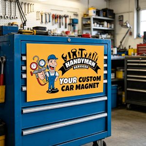 Aimant de <span class=keywords><strong>voiture</strong></span> <span class=keywords><strong>personnalisé</strong></span>, panneau magnétique de véhicule de réparateur de dessins animés, aimant publicitaire d'entreprise personnalisable - Product Image 6
