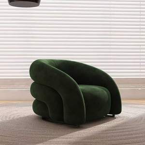 Ghế sofa đơn phong cách đơn giản, cá tính, thư giãn, nhẹ nhàng sang trọng, chất liệu nhung, dành cho phòng khách - Product Image 1
