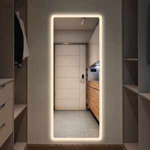 Tùy chỉnh không khung lớn treo tường đầy đủ chiều dài tủ quần áo thông minh Gương LED mặc quần áo lên gương - Product Image 1