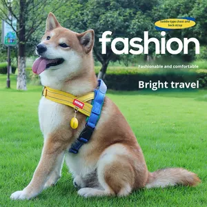Correa para Perro Bailu 2025, Arnés de Silla de Montar para Mascotas, Anti-Impactos, de Nailon Acolchado, con Botones, Cintas Sólidas, para Shiba Inu, Bichón, Cachorros, para Exteriores - Product Image 3
