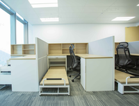 Poste de travail de bureau ergonomique moderne, matériau MFC durable, cadre en aluminium, cloison modulaire pour 2/4/6/8 postes, bureau de personnel modulaire