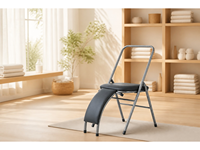 Chaise de yoga pliable avec cadre métallique robuste, siège rembourré et extension avant pour exercices d'étirement et soutien du dos