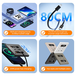 <span class=keywords><strong>C</strong></span>âble de charge rétractable <span class=keywords><strong>USB</strong></span> Type-<span class=keywords><strong>C</strong></span>, prise murale à charge rapide, ordinateur, maison, matériau ABS, 20W 20A, WIFI, charge de téléphone - Product Image 1