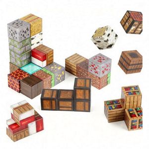 Cubes de construction magnétiques Montessori créatifs, blocs d'apprentissage sensoriels éducatifs en plastique STEM, ensemble cadeau pour enfants - Product Image 6