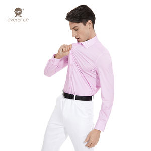 Kemeja Pria Formal Lengan Panjang Model Herringbone Vertikal Garis-Garis <span class=keywords><strong>Pink</strong></span>, Premium Cotton Blend, Lembut, Stylish, Kancing Depan - Product Image 6
