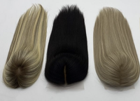 Perruque médicale pour l'alopécie, entièrement en silicone, nouée à la main, cheveux humains vierges européens, sans colle, antidérapante