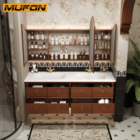Armoires de salle de bain de luxe du moyen-orient avec évier pour hôtel Led miroir vanités ensemble combinaison armoire de salle de bain Double lavage