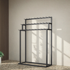 Expositor de muestras de tela IDO Easy Move, soporte metálico móvil para cortinas, expositor de pie para textiles del hogar, mantas, con 3 estantes. - Product Image 3