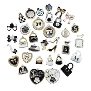 Fashion Mini Oil Drop Metal Bag Shoe Fine Enamel Women Jewelry Pendants & Charms Necklace Earring Bracelet Making Wholesale