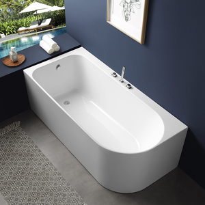 Luxury Single Skirt Oval Indoor Soaking Bath <b>White</b> <b>Acrylic</b> Solid Surface with Function for Apartments - Product Image 1