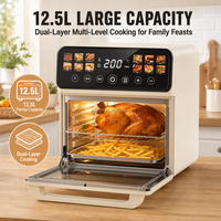 Four à Friture à Air Chaud Numérique Multifonctionnel 12,5 L OEM ODM avec Écran Tactile, Rôtissoire, Cuisson, Déshydratation et Convection pour la Maison