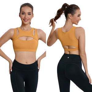 Nahtloser <span class=keywords><strong>Fitness</strong></span>-Yoga-Sport-BH für Damen – große Brustunterstützung, stoßdämpfend, schweißableitend, Nylon-Spandex - Product Image 4