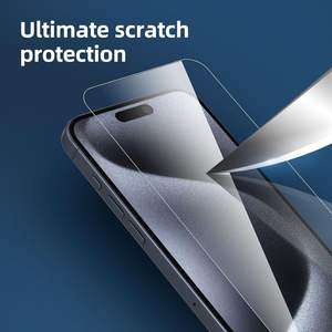 Protecteur d'écran trempé HD transparent haute définition pour <span class=keywords><strong>iPhone</strong></span> 16 16Pro Max 15 grand arc bord noir <span class=keywords><strong>protection</strong></span> d'écran en soie - Product Image 5