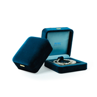 ROMI-Velours bleu saphir non tombant, kit de costume lisse de haute qualité, boîtes d'emballage cadeau avec logo