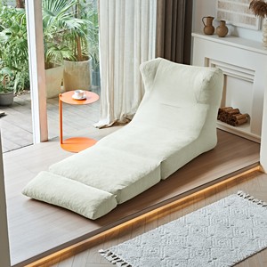 Modern Blue Velvet Reclining <b>Sofa</b> <b>Bed</b> One Seat Armless Fabric Upholstered Living Room Furniture - Product Image 5