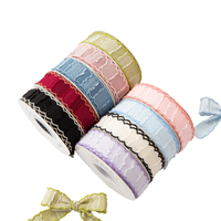 Ruban en coton crocheté éco-responsable couleur macaron, durable, avec nœud élastique gaufré, magnifiques accessoires pour cheveux, Pâques Csfy