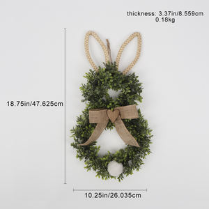 मीकुहुनघई गर्म कृत्रिम ईस्टर बंनी पुष्पचक्र वसंत ऋतु सामने के दरवाजे फांसी की सजावट के - Product Image 5