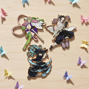 Figura <span class=keywords><strong>de</strong></span> Anime Estilo Japonés, Demon Slayer, Artesanía en Metal, Mitsuri Kanroji, Tanjirou Kamado, Pins Metálicos, Regalo <span class=keywords><strong>de</strong></span> Moda - Product Image 1