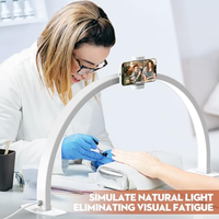 Lampe de bureau LED demi-lune de grande taille de qualité supérieure, pliable, avec support pour téléphone, idéale pour la manucure, l'artisanat et l'éclairage