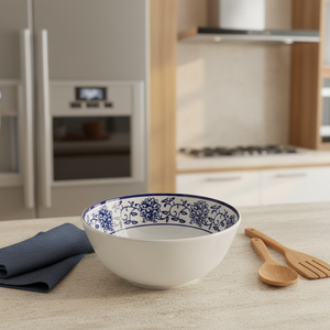 Bol rond pour nouilles Lamian en porcelaine bleue et blanche à décor unilatéral, glaçure bleu <span class=keywords><strong>ciel</strong></span>, vaisselle en mélamine personnalisable - Product Image 1