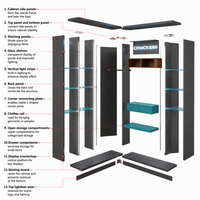 Vitrine à gâteaux en MDF sur mesure, verre trempé de 8 mm, éclairage LED, design 3D gratuit pour cafés et confiseries