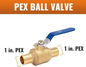 Válvulas PEX de 1 pulgada, válvula de bola PEX de latón de paso completo con cierre de cuarto de vuelta - Product Image 2