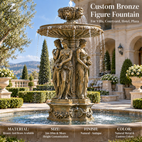Fontaine sculpturale classique en bronze, finition antique laiton cuivre, élément aquatique personnalisé pour villa, cour, hôtel, place publique, jardin