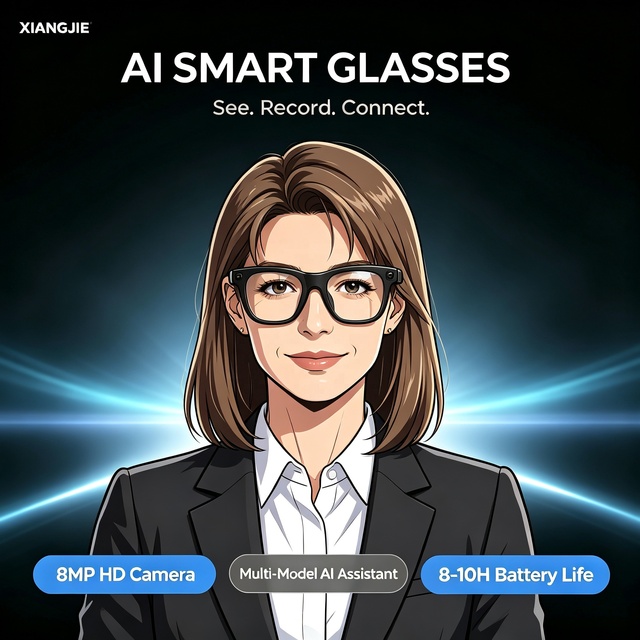 Premium AI Smart Glasses AI Voice Assistant 800W Camera Simultaneous Interpretation AI Translation Engine WiFi 4 Battery