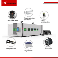 Plateforme d'échange hydraulique entièrement fermée, découpeuse laser CNC à fibre de 40 000 W de qualité industrielle pour l'usine de traitement des métaux