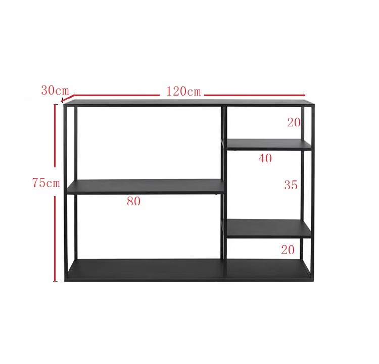 Noir mat: longueur 120 largeur 30 haut 75cm