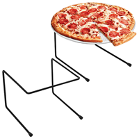 Support à pizza en fil métallique noir de luxe en forme de U avec un design élégant et courbé pour la décoration de buffet de mariage