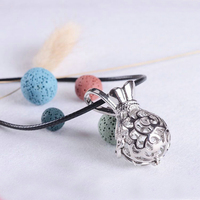 Collier à pendentif en pierre de lave, accessoire d'huiles essentielles, diffuseur d'aromathérapie, parfum, vente en gros, haute qualité