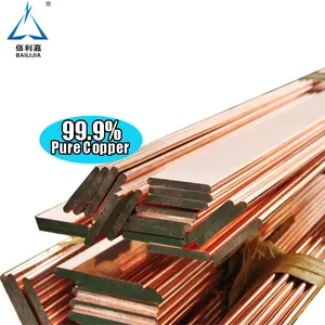 Grounding System Conductor Factory Wholesale Safe Current Carrying Capacity 375-20000A Bare Copper Earth Bus Bar Flat Bar