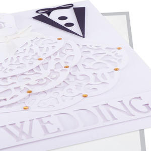 Winpsheng fait à la main amour feuille chaude impression offset carte d'invitation <span class=keywords><strong>de</strong></span> mariage avec papier - Product Image 3
